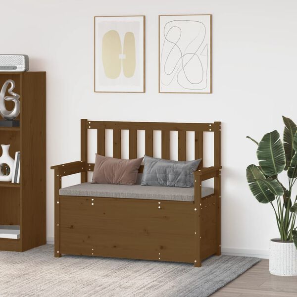 vidaXL Banc Marron miel 112,5x51,5x96,5 cm Bois de pin massif