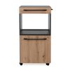 Finori Armoire de rangement roulante Palma 35A Gris anthracite / ch&ecirc;ne