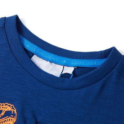 T-shirt pour enfants avec manches courtes bleu foncé 92