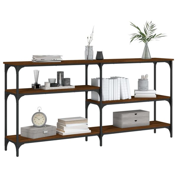 vidaXL Table console ch&ecirc;ne marron 160x29x75 cm Bois d'ing&eacute;nierie