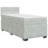 vidaXL Lit boxspring avec matelas Gris clair 100 x 200 cm Velours