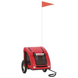 vidaXL Remorque de v&eacute;lo pour animaux de compagnie rouge