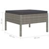 vidaXL Salon de jardin 10 pcs avec coussins R&eacute;sine tress&eacute;e Gris