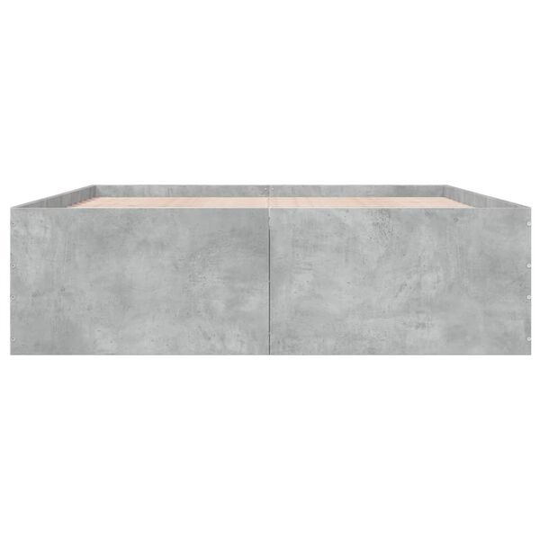 vidaXL Cadre de lit sans matelas gris b&eacute;ton 150x200 cm