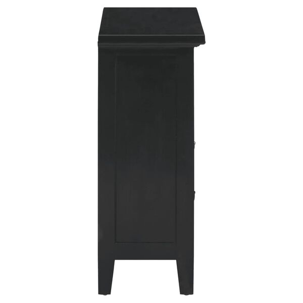 vidaXL Table de chevet noir 60x30x75 cm bois d'acajou massif