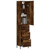 vidaXL Buffet haut Ch&ecirc;ne fum&eacute; 34,5x34x180 cm Bois d'ing&eacute;nierie