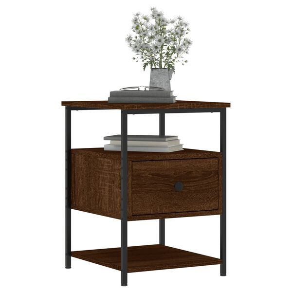 vidaXL Table de chevet ch&ecirc;ne marron 40x42x56 cm bois d'ing&eacute;nierie