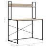 vidaXL Bureau d'ordinateur Noir ch&ecirc;ne 110x60x138 cm Bois d'ing&eacute;nierie