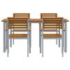 vidaXL Ensemble de salle &agrave; manger pour jardin 5 pcs Gris