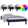 vidaXL Cadre de lit &agrave; LED sans matelas noir 90x190 cm bois massif