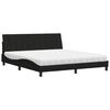 vidaXL Lit avec matelas Hanko noir 180x200 cm tissu