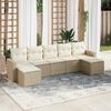 vidaXL Salon de jardin avec coussins 7 pcs beige r&eacute;sine tress&eacute;e