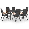vidaXL Ensemble &agrave; manger de jardin 7 pcs noir et marron