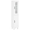vidaXL Buffet haut Blanc 34,5x34x180 cm Bois d'ing&eacute;nierie