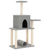 vidaXL Arbre &agrave; chat avec griffoirs en sisal gris clair 122 cm