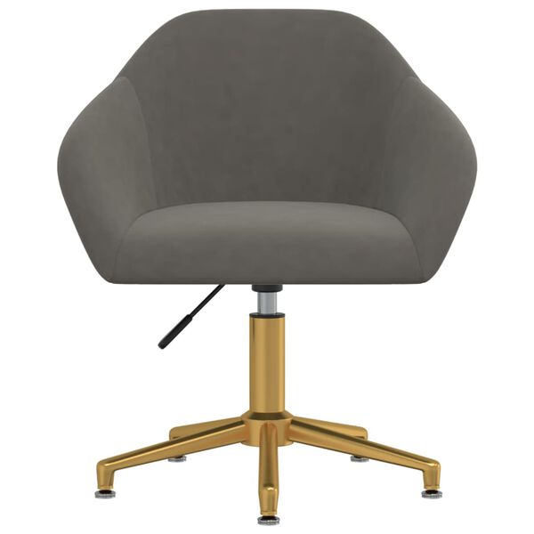 vidaXL Chaise pivotante &agrave; manger Gris fonc&eacute; Velours