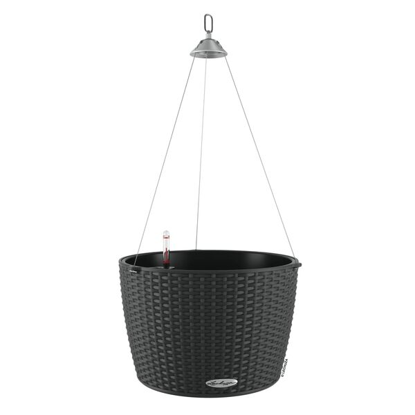 LECHUZA Jardini&egrave;re suspendue NIDO Cottage 35 ALL-IN-ONE Granite