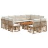 vidaXL Ensemble de canap&eacute; de jardin 12 pc Blanc Naturel et Cr&egrave;me