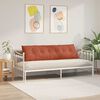 vidaXL Coussin de Dos Rouge orange 180 x 50 cm Tissu en velours c&ocirc;tel&eacute;