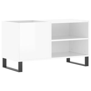 vidaXL Armoire &agrave; disques blanc brillant 85x38x48 cm bois d'ing&eacute;nierie
