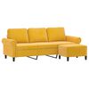 vidaXL Canap&eacute; &agrave; 3 places avec repose-pieds Jaune clair 180 cm Velours