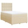 vidaXL Sommier &agrave; lattes de lit avec matelas cr&egrave;me 120x190 cm tissu