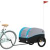 vidaXL Remorque pour v&eacute;lo noir et bleu 45 kg fer