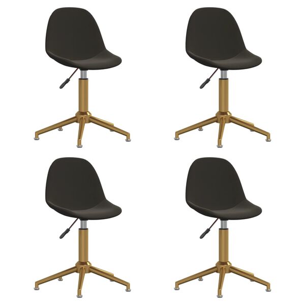 vidaXL Chaises pivotantes &agrave; manger lot de 4 Gris fonc&eacute; Velours