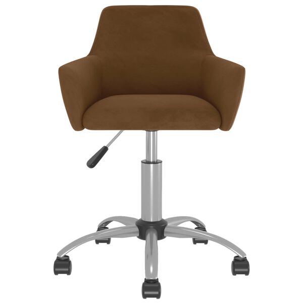 vidaXL Chaises &agrave; manger pivotantes lot de 4 Marron Velours