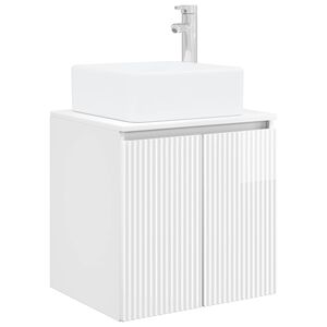 vidaXL Vanit&eacute; de lavabo mural Blanc brillant 49,5 x 41 x 63 cm