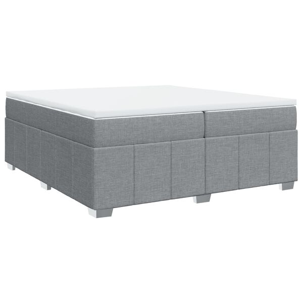 vidaXL Sommier &agrave; lattes de lit avec matelas Gris clair 200x200cm Tissu