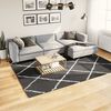 vidaXL Tapis shaggy &agrave; poils longs moderne noir et cr&egrave;me 200x280 cm