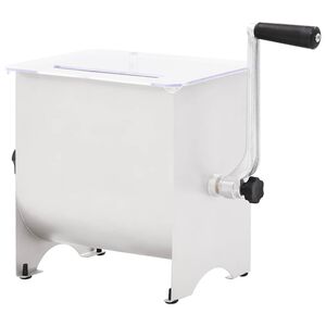 vidaXL M&eacute;langeur de viande manuel avec couvercle Argent&eacute; Inox