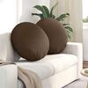 vidaXL Coussins de si&egrave;ge 2 pcs Marron &Oslash;60 x 21 cm tissu