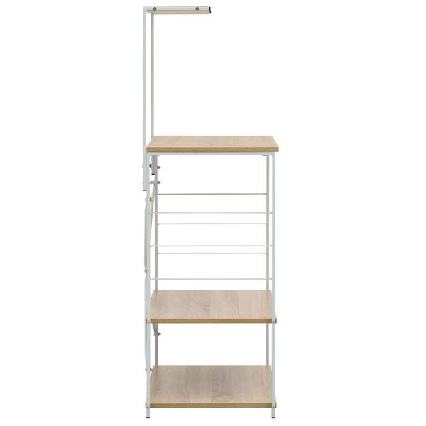 vidaXL Armoire à micro-ondes Blanc et chêne 60x39,6x123 cm