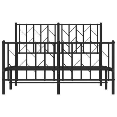 vidaXL Cadre de lit métal sans matelas avec pied de lit noir 120x200cm