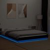 vidaXL Cadre de lit avec lumi&egrave;res LED sans matelas noir 150x200 cm