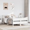 vidaXL Cadre de lit avec t&ecirc;te de lit blanc 135x190 cm bois pin massif