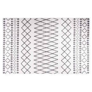 vidaXL Tapis lavable 80x150 cm Blanc et noir