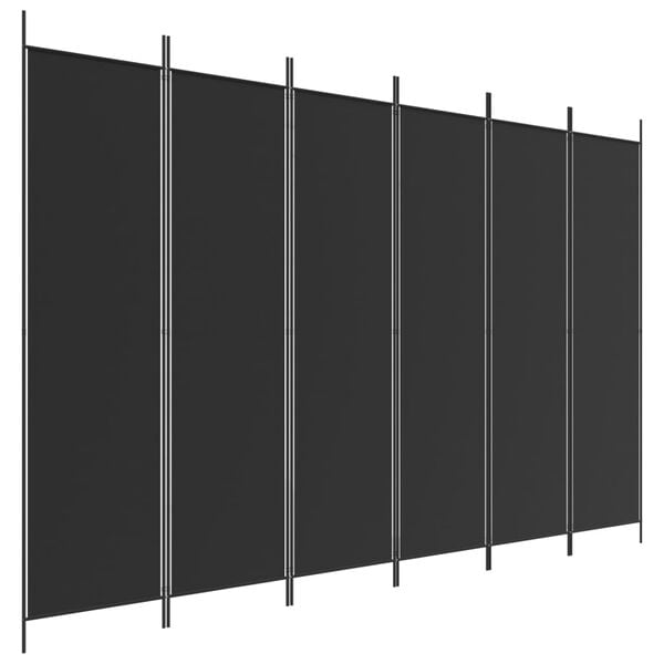 vidaXL Cloison de s&eacute;paration 6 panneaux Noir 300x200 cm Tissu