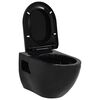 vidaXL Toilette murale C&eacute;ramique Noir