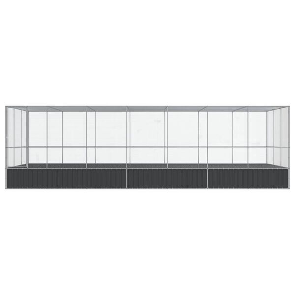 vidaXL Voli&egrave;re avec extension argent&eacute; 725x307x212 cm acier