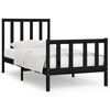 vidaXL Cadre de lit sans matelas noir 75x190 cm bois massif