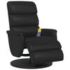 vidaXL Fauteuil inclinable de massage repose-pieds noir similicuir