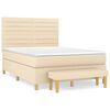 vidaXL Sommier &agrave; lattes de lit avec matelas Cr&egrave;me 140x190 cm Tissu