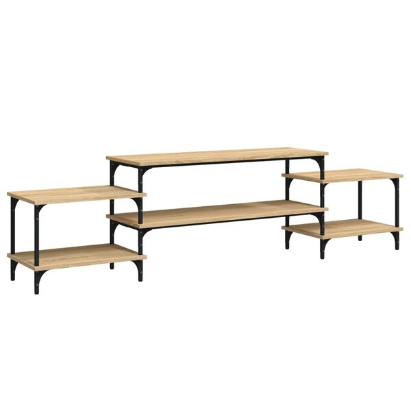 vidaXL Meuble TV ch&ecirc;ne sonoma 197x35x52 cm bois d'ing&eacute;nierie