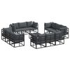 vidaXL Ensemble de canap&eacute; de jardin 13 pc Noir M&eacute;tal