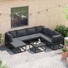 vidaXL Ensemble de canap&eacute; de jardin avec coussin Noir Aluminium