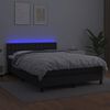 vidaXL Sommier &agrave; lattes de lit avec matelas et LED Noir 140x190cm