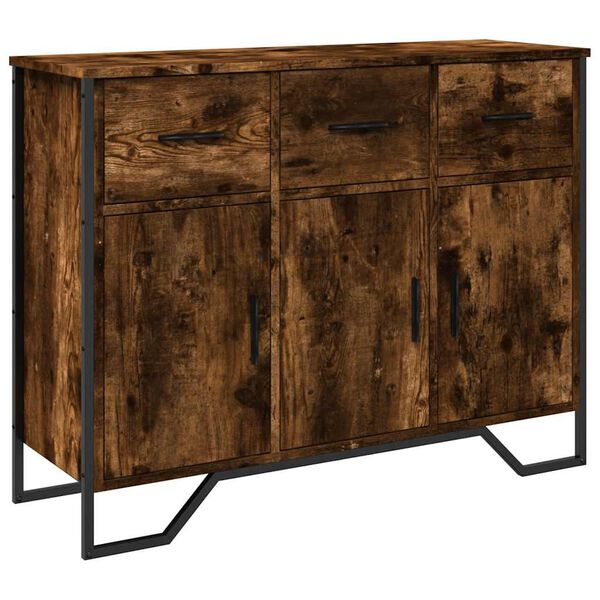 vidaXL Buffet ch&ecirc;ne fum&eacute; 97x32,5x74,5 cm bois d'ing&eacute;nierie